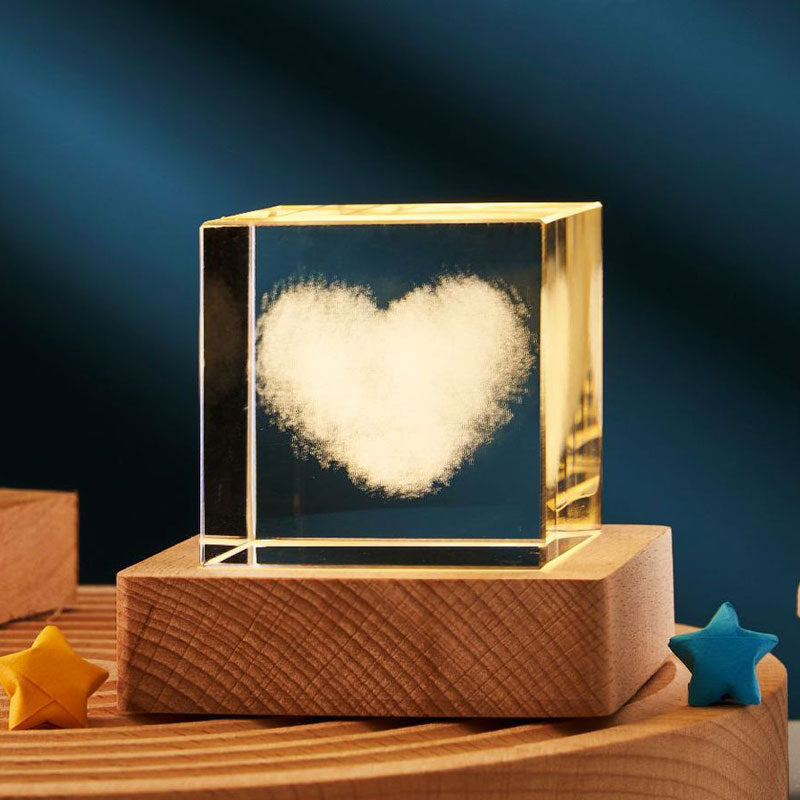 3D Transparent Crystal Small Night Lamp