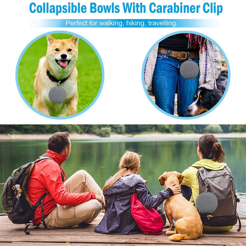 Pets Rubber Foldable Double Bowl