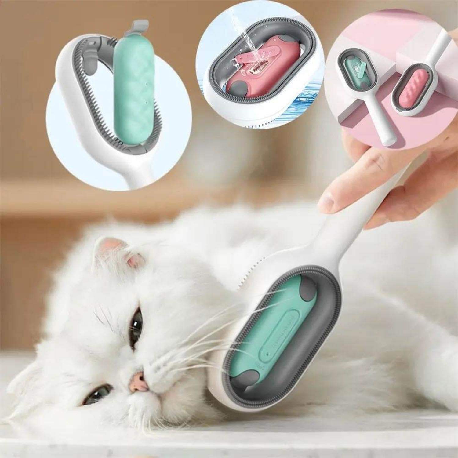 Pet Hair Brush With Water, Sticky Brush For Cats & Dogs