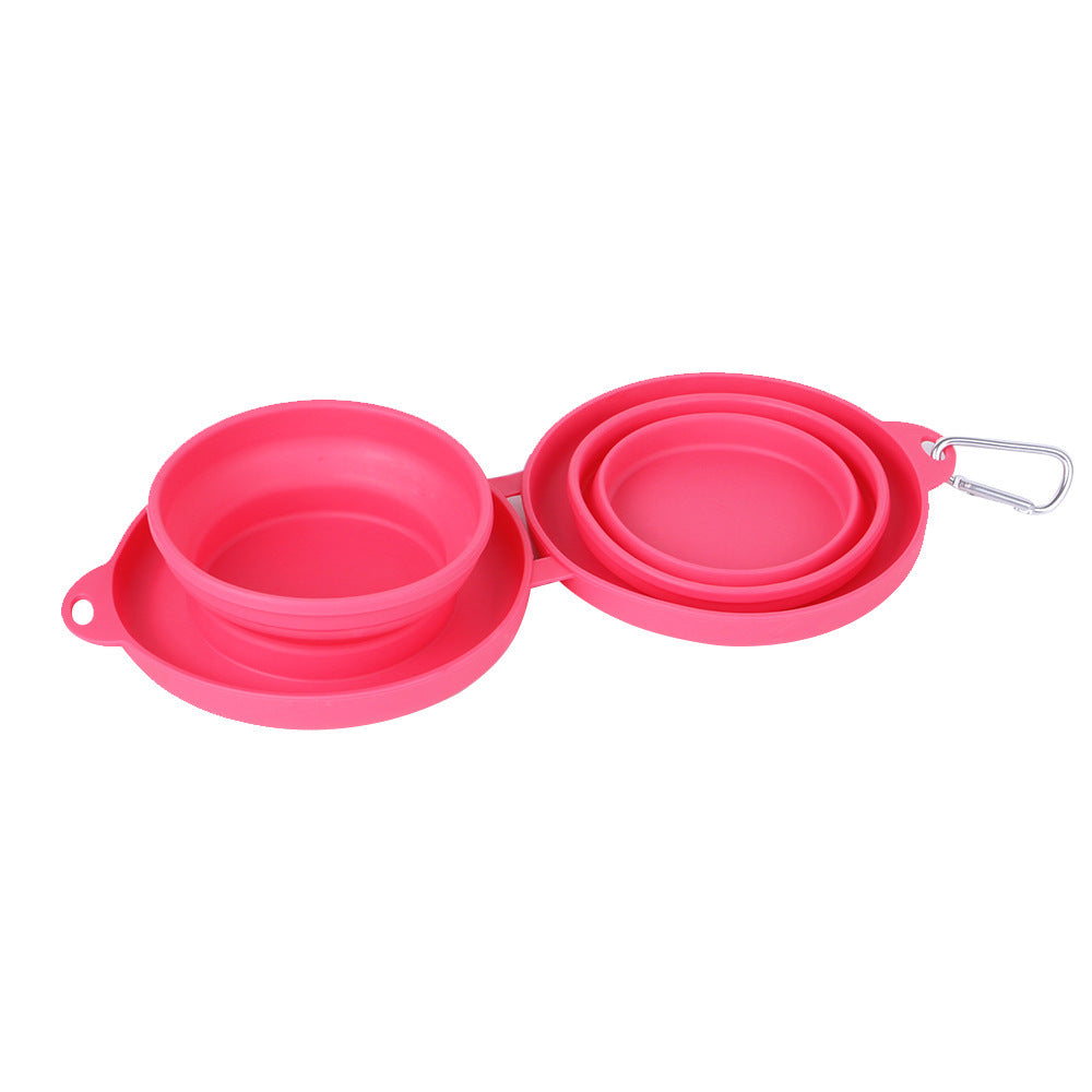 Pets Rubber Foldable Double Bowl